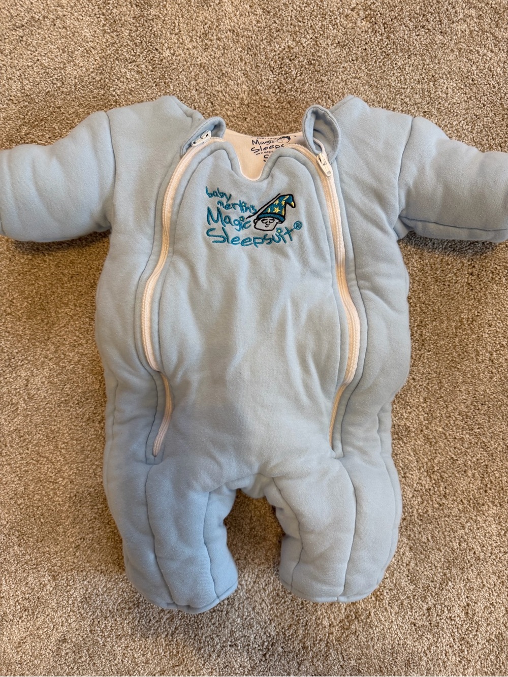 Baby Merlin’s Magic Sleepsuit — Light Blue Infant One-Piece
